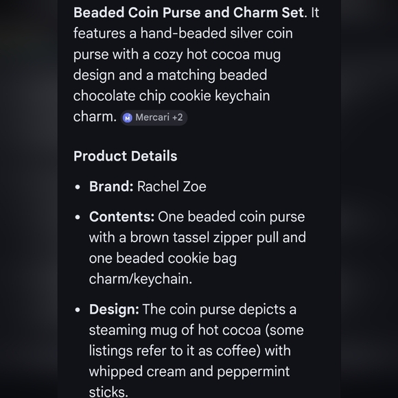 Rachel Zoe Silver Coin Purse with Cookie Charm - Picture 9 of 10